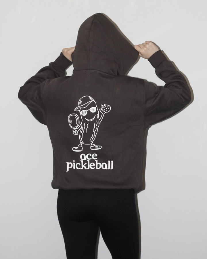 ACE Pickleball Luxe Hoodie Brown - Pickle